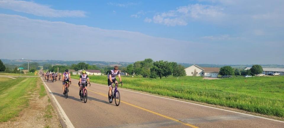 Vistas of the Loess Hills greet RAGBRAI route inspection riders as they begin their journey across the state on Sunday, June 4, 2023.