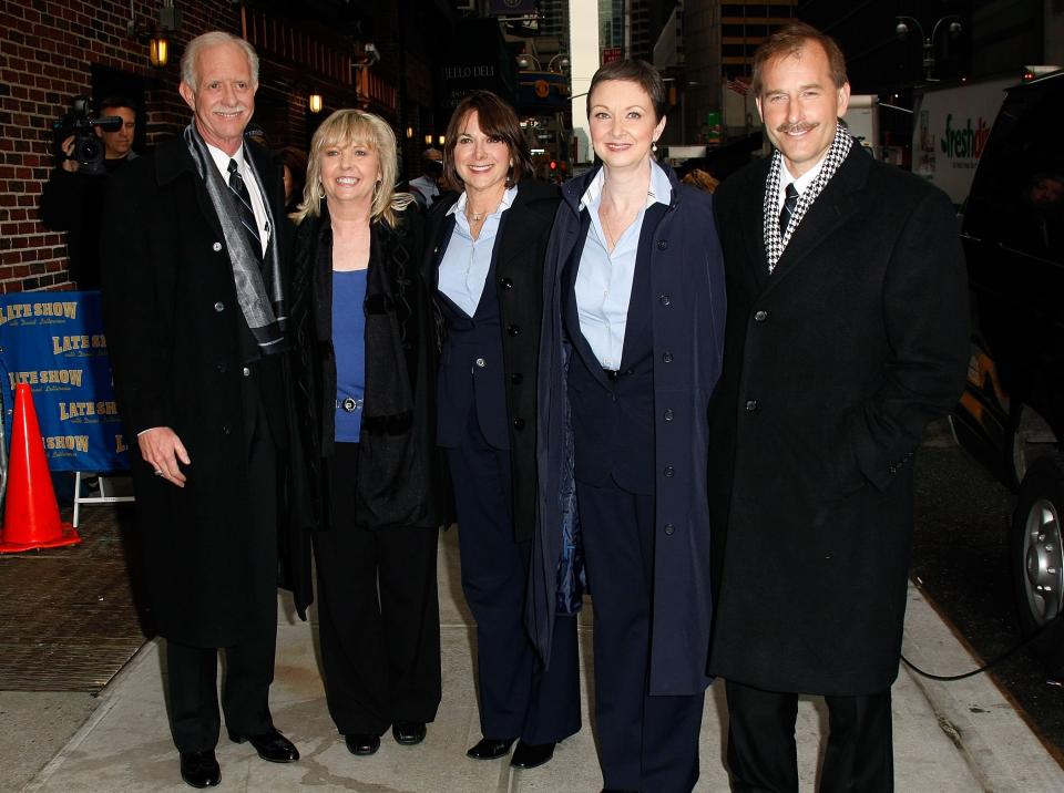 Sheila Dail (L), Doreen Welsh (C), and Donna Dent (R) at the Late Show with David Letterman in 2009.