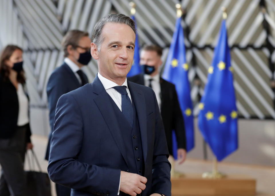 Heiko Maas am Montag beim EU-Außenministertreffen in Brüssel (Bild: Olivier Hoslet/Pool via Reuters)