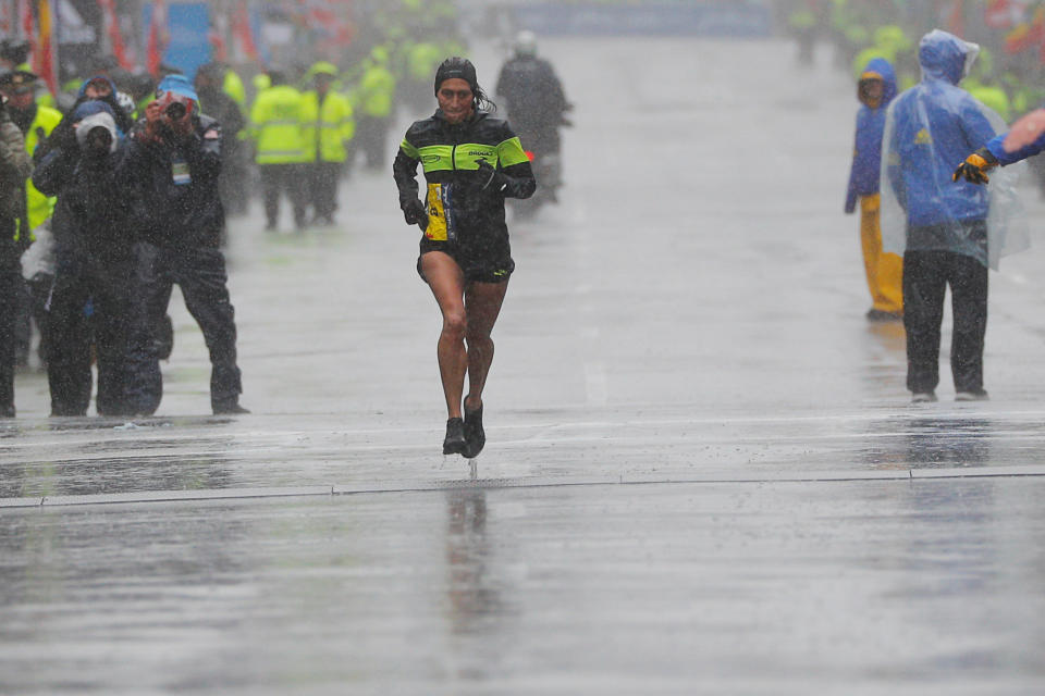 Desiree Linden became the first American woman in more than 30 years to win the Boston Marathon. (REUTERS)