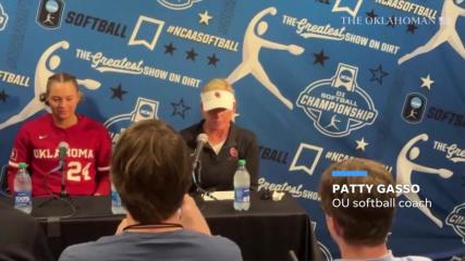 OU softball coach Patty Gasso talks about Sooners' win vs. Oregon in NCAA regional final