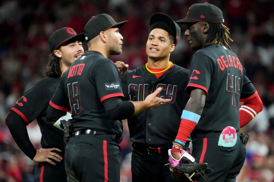 With Joey Votto gone to free agency, the Reds still have seven infielders on their major league roster. Five, however, were rookies last season and there is no guarantee how they might produce.