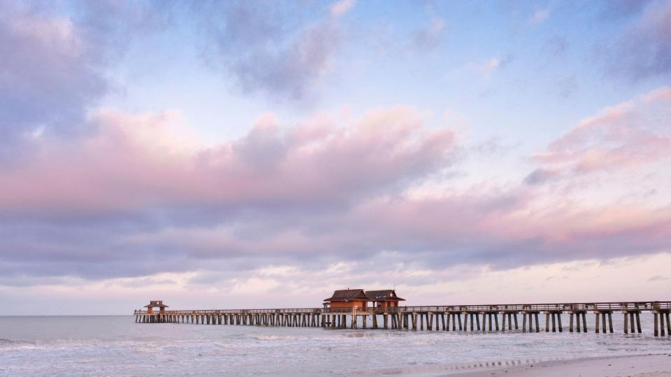 Pier at sunrise in Naples, Florida