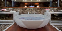 <p>A marble bath is a highlight of the master suite, with no expense spared across the ship.</p>