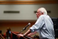 Senator Bernie Sander addresses his electoral delegates gathered at the Convention Center during the Democratic National Convention in Philadelphia, Pennsylvania, U.S., July 25, 2016. REUTERS/Bryan Woolston