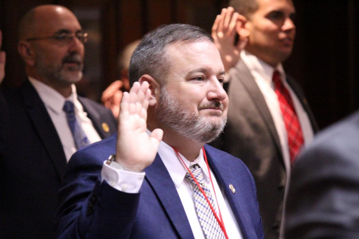 State Rep. Dave Hall (R-Norman) took the oath of office during Organization Day on Tuesday, Nov. 22, 2022, at the Indiana Statehouse. Hall will serve House District 62 in the General Assembly, which includes Brown County, and portions of Monroe and Jackson counties.