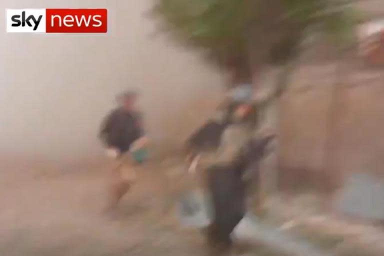 Moment Syrian tank opens fire on Sky News crew and journalist Alex Crawford