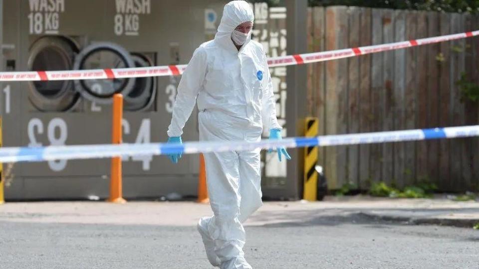 Forensic officer at Malcolm McKeown shooting scene