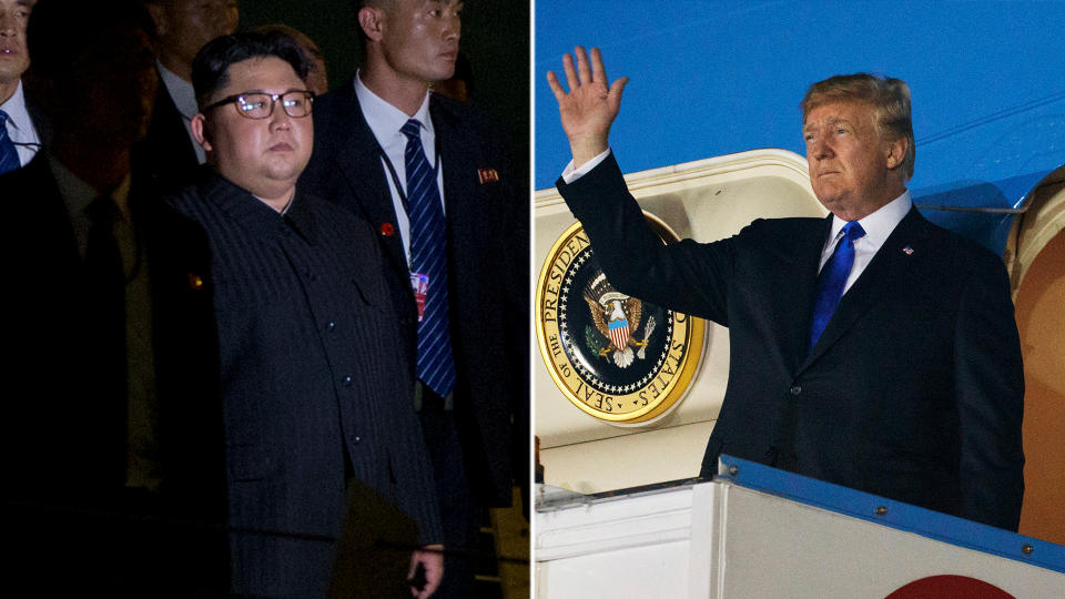 North Korean leader Kim Jong Un and US President Donald Trump seen in Singapore. (PHOTOS: Associated Press)