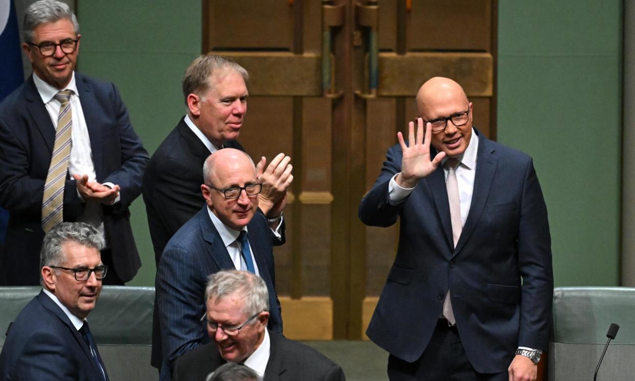 <span>Peter Dutton after delivering his budget reply speech. Would his migration promises work as intended?</span><span>Photograph: Lukas Coch/AAP</span>