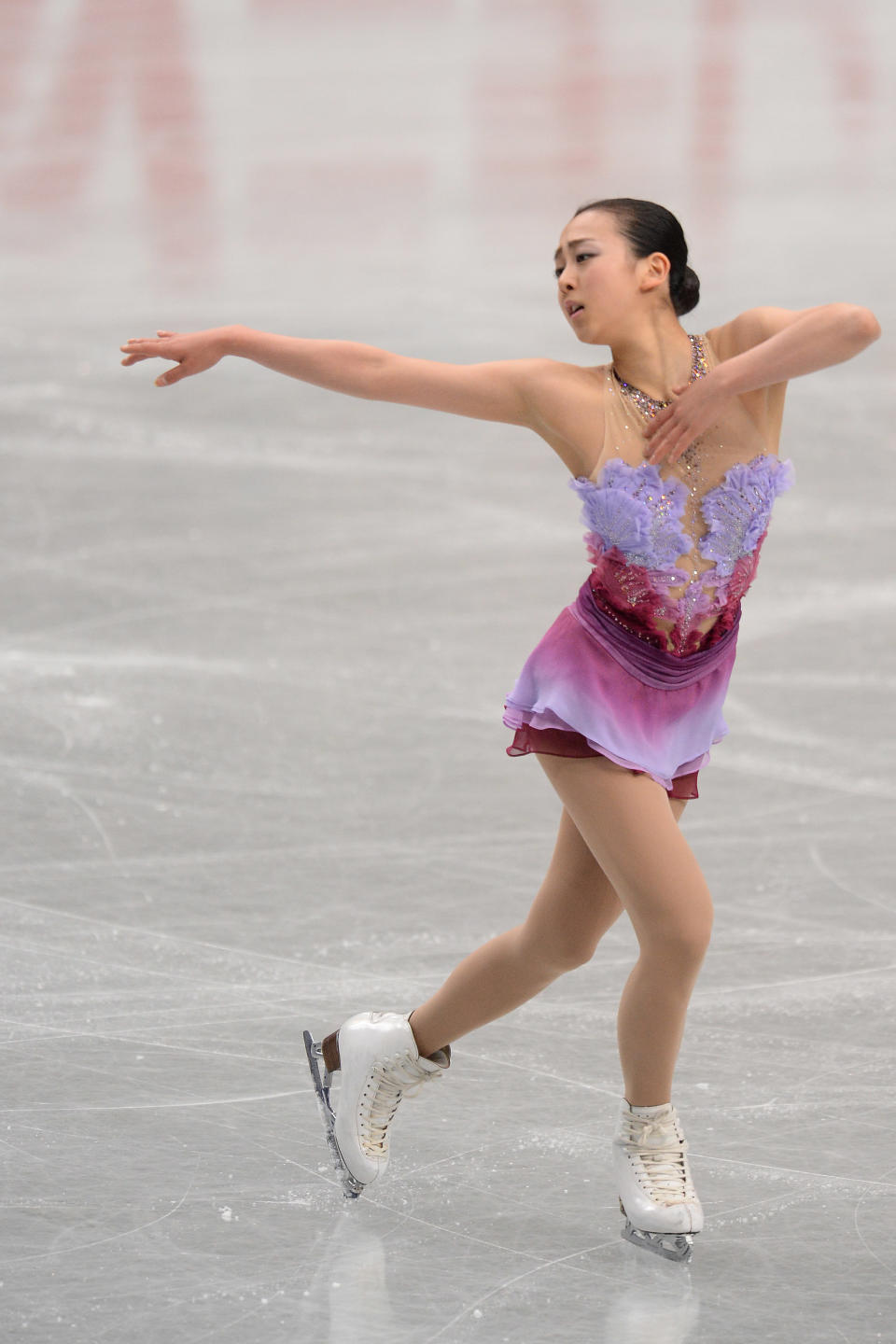 Mao Asada of Japan performs in the ladies' short program during All Japan Figure Skating Championships at Saitama Super Arena on December 22, 2013 in Saitama, Japan.  (Photo by Atsushi Tomura/Getty Images)