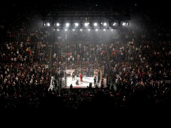 Floyd Mayweather prepares to take on Tenshin Nasukawa at the Saitama Super Arena (Reuters)