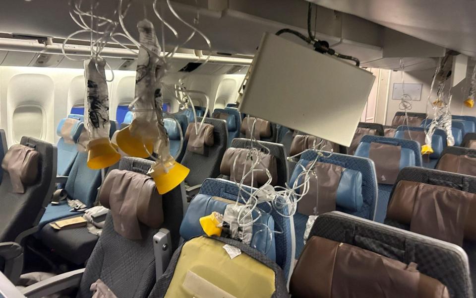The plane's interior was in complete disarray