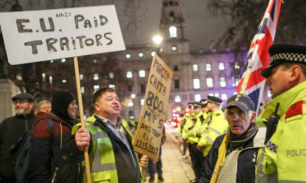 Protesters in Parliament Square, January 2019