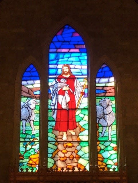The Good Shepherd window at Coalbush United Methodist Church in Mishawaka.