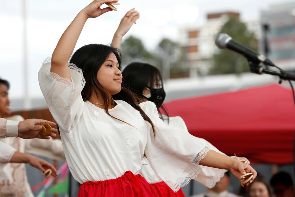 The UGA Filipino Student Association Filipino Dancers perform at the International Street Festival on the campus of the University of Georgia in Athens, Ga., on Saturday, April 9, 2022. The 2024 Street Festival is scheduled for Saturday, Apr. 6.