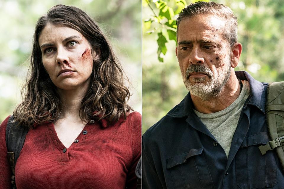 Lauren Cohan as Maggie Rhee and Jeffrey Dean Morgan as Negan on The Walking Dead Season 11