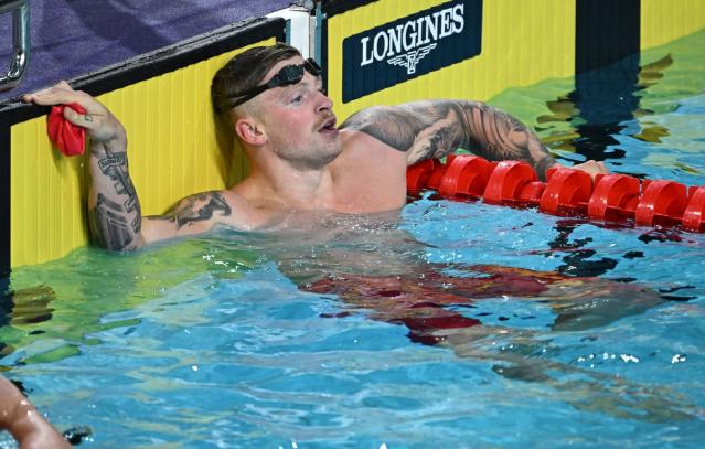Adam Peaty finished fourth in the 100m breaststroke final. (AFP via Getty Images)