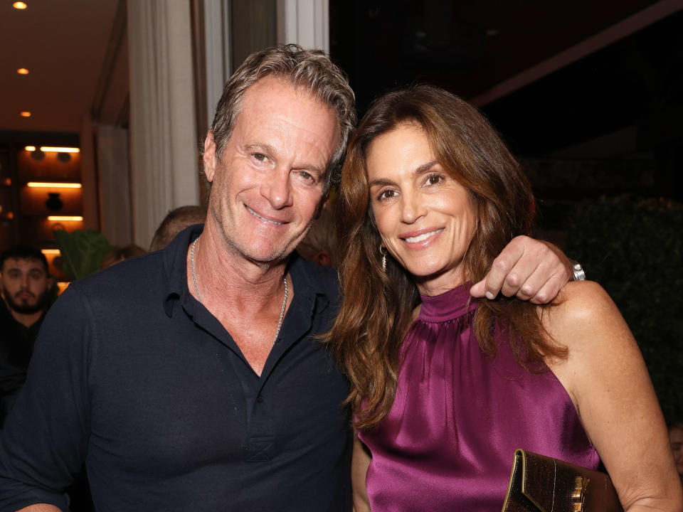 Rande Gerber and Cindy Crawford attend Wayne & Cynthia Boich's Art Basel party on Dec. 8, 2023 in Miami Beach, Fla. (Photo by Alexander Tamargo/Getty Images for 4WRD)