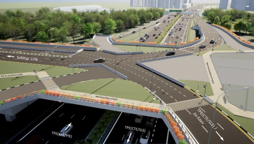 The new Seletar Link Flyover. (PHOTO ILLUSTRATION: LTA)