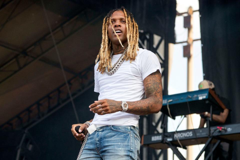 Lil Durk (pictured here performing on day three of the Lollapalooza Music Festival at Grant Park in Chicago on July 30, 2022) will perform at MidFlorida Credit Union Amphitheatre on July 28.