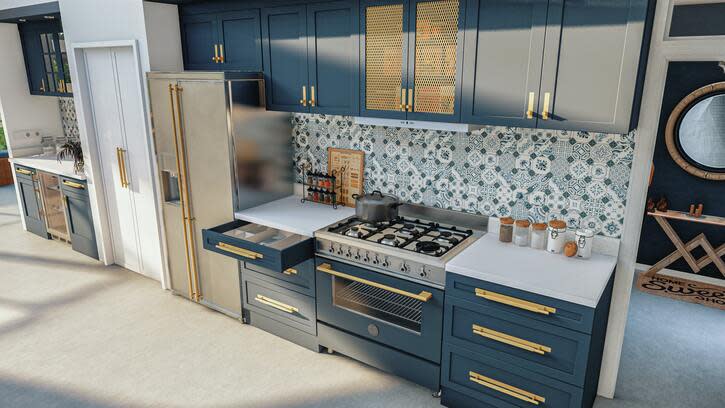 <em>Pada desain dapur minimalis 2×2 eklektik ini kita bisa melihat hadirnya berbagai elemen. (Foto: Unsplash – Murat Demircan)</em>