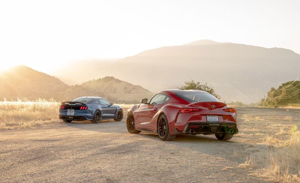 <p>While the Mustang's styling leaves no doubt as to its heritage, the Supra explores new ground and winds up looking better from some angles than others.</p>