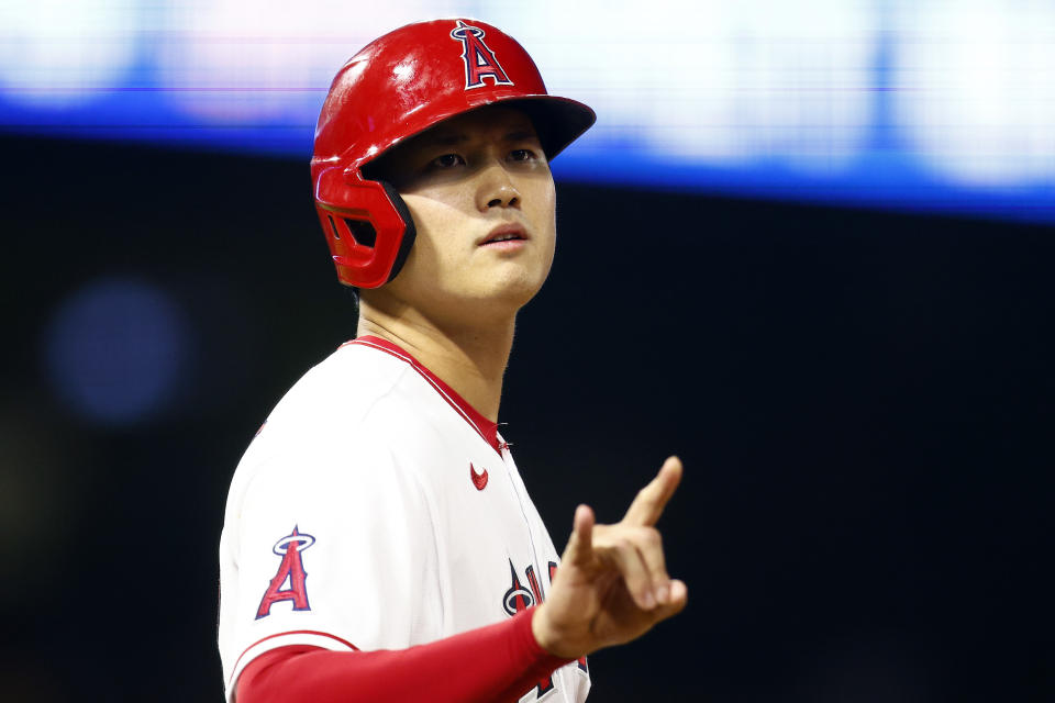 天使球星大谷翔平繳出4支1成績 (Photo by Ronald Martinez/Getty Images)