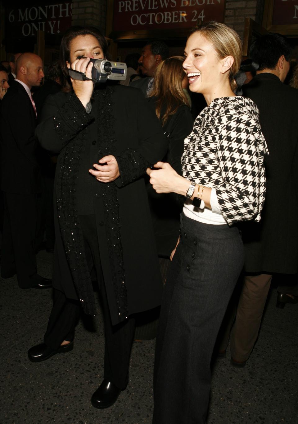 NEW YORK - NOVEMBER 9:  Rosie O'Donnell (L) and Elisabeth Hasselbeck (R) attend the opening night return to Broadway of Les Miserables at The Broadhurst Theatre on November 9, 2006 in New York City.  (Photo by Amy Sussman/Getty Images)