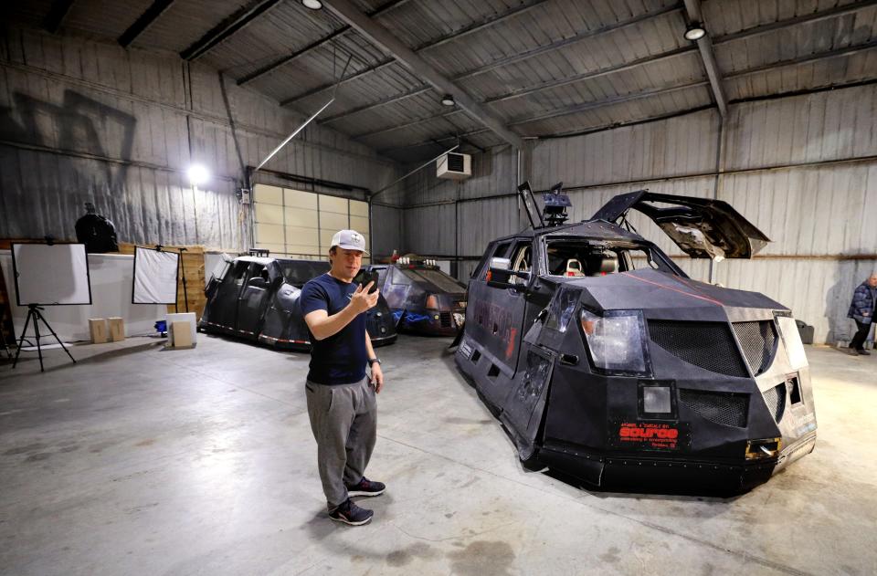 Reed Timmer has room for his three Dominator storm chasing vehicles in his new space, pictured Jan. 19.