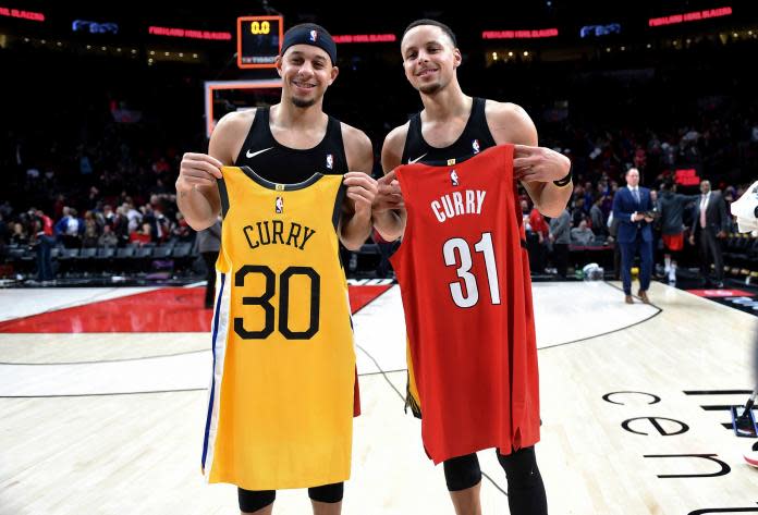 ▲Seth Curry和Stephen Curry是兄弟，兩人父母傳出確定離婚。（圖／美聯社／達志影像）