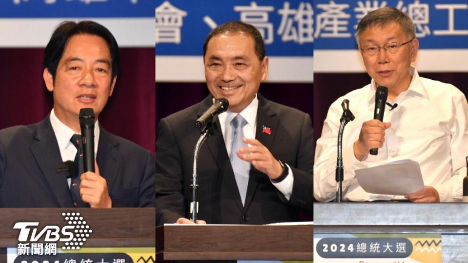 2024總統參選人賴清德、侯友宜、柯文哲。（圖／胡瑞麒攝）