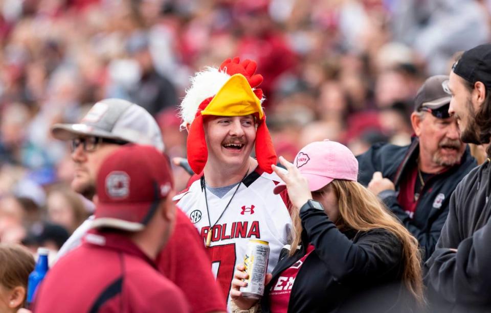 Fans cheer on the Gamecocks at Williams-Brice Stadium in Columbia, SC on Saturday, Oct. 29, 2022.