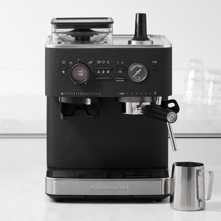 <p><a href="https://go.redirectingat.com?id=74968X1596630&url=https%3A%2F%2Fwww.williams-sonoma.com%2Fproducts%2Fkitchenaid-semi-automatic-espresso-machine-with-grinder&sref=https%3A%2F%2Fwww.bestproducts.com%2Fappliances%2Fsmall%2Fa14763523%2Freviews-best-espresso-machine%2F" rel="nofollow noopener" target="_blank" data-ylk="slk:Shop Now;elm:context_link;itc:0;sec:content-canvas" class="link ">Shop Now</a></p><p>Semi Automatic Espresso Machine with Grinder</p><p>williams-sonoma.com</p><p>$699.95</p>