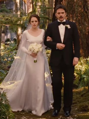 <p>Summit Entertainment</p> Bella Swan in her wedding dress in 'The Twilight Saga: Breaking Dawn Part I'