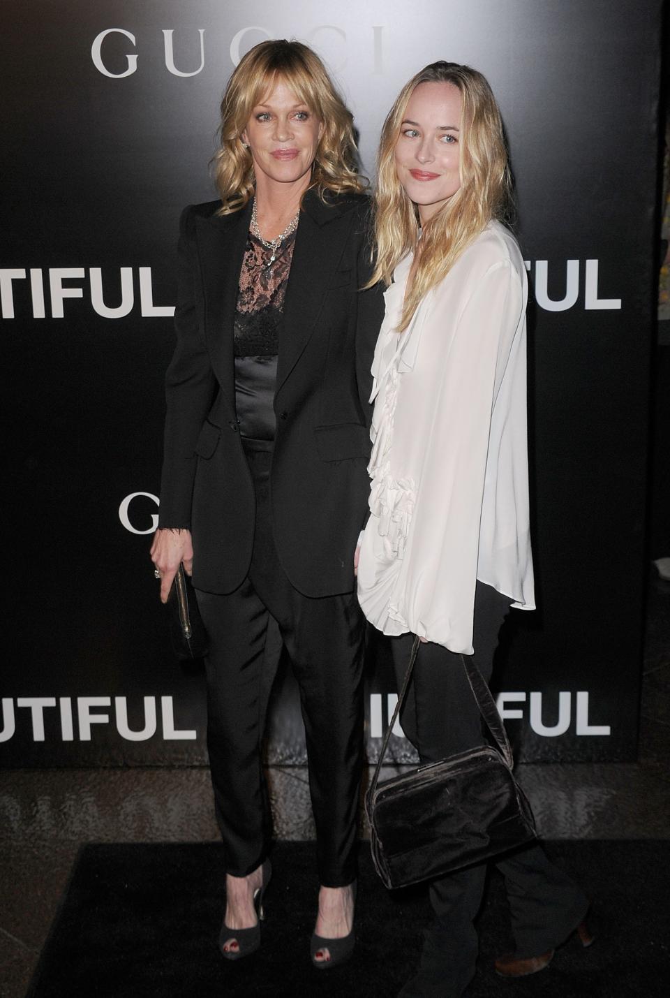 Melanie Griffith and Johnson at Los Angeles premiere of 'Biutiful' December 2010