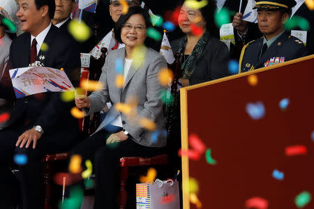 Taiwan's President Tsai Ing-wen attends National Day celebrations in Taipei, Taiwan October 10, 2018. REUTERS/Tyrone Siu