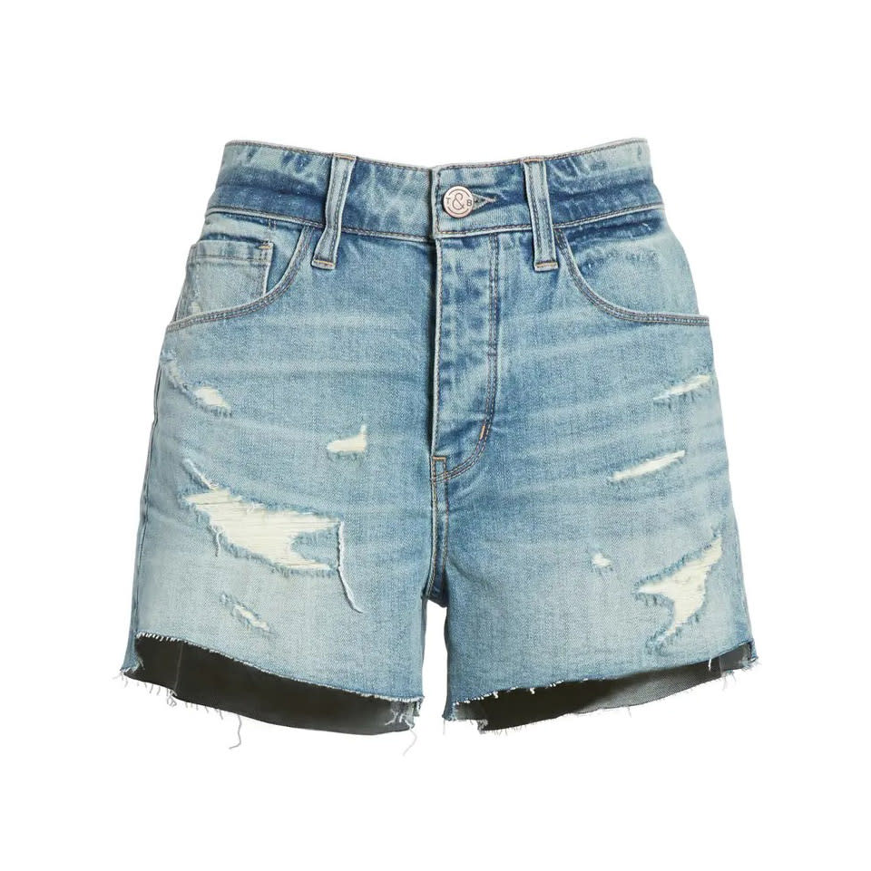 Treasure & Bond High Waist Boyfriend Cutoff Denim Shorts