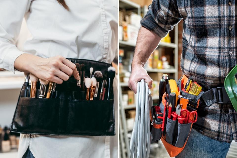 Makeup artist tool belt electrician tool belt