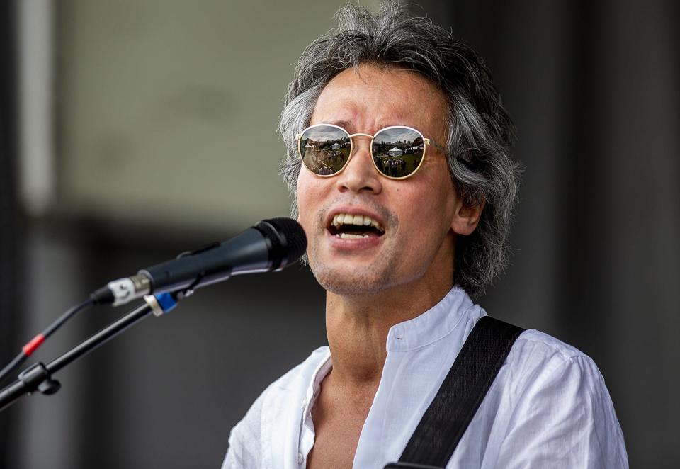 Marcel Luntungan of the LSB Experience entertained the crowd during the Abbey Road on the River festival at Big Four Station Park in Jeffersonville. May 23, 2019