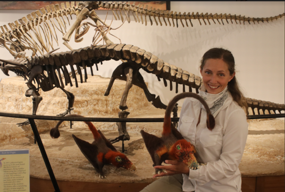 Sculptor Catherine Danae Elser spent weeks perfecting her pterosaurs models for the National Park Service.