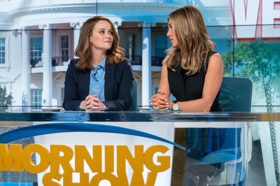 THE MORNING SHOW, from left: Reese Witherspoon, Jennifer Aniston, 'Open Waters'