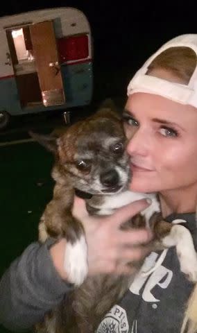 <p>Miranda Lambert/Instagram</p> Miranda Lambert with her rescue dog Delta Dawn