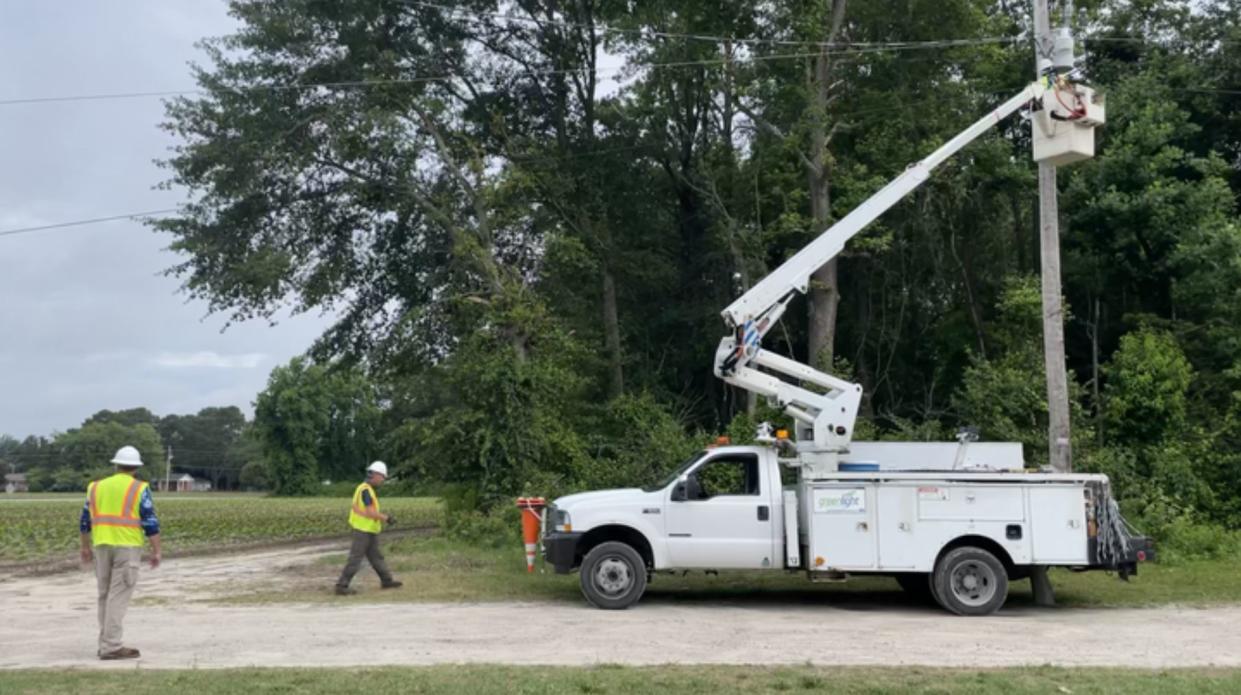 Workers with Greenlight Community Broadband run fiber optic cable in rural Wilson County, North Carolina (NBC News)