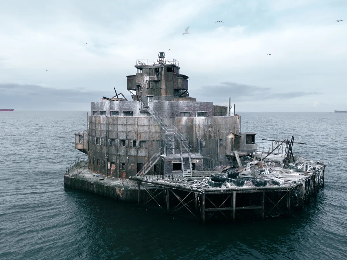 A Second World War sea fort off the English coast is up for sale with bids start..