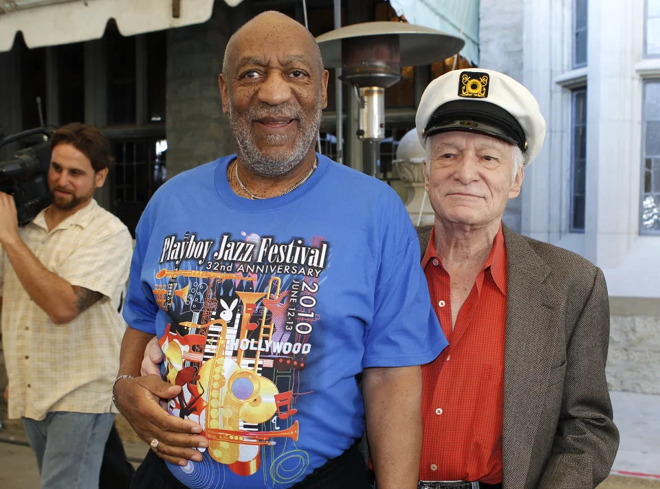 Bill Cosby and Hugh Hefner at the Playboy Mansion in 2011