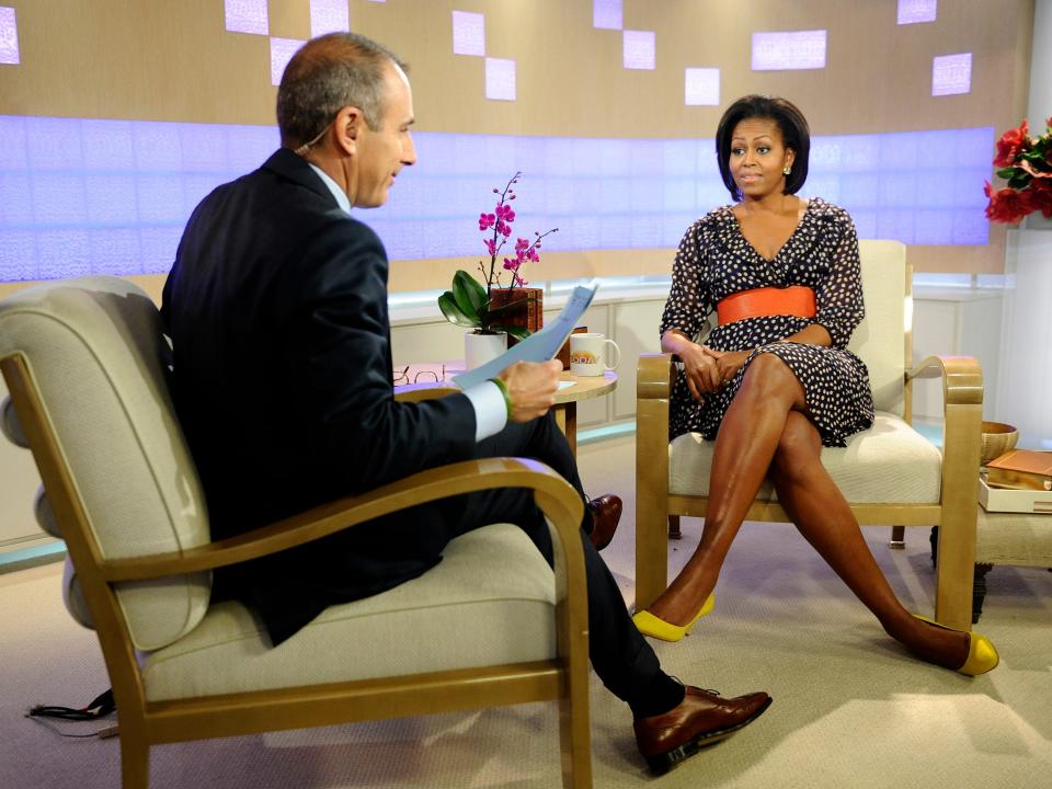 michelle obama speaking with matt lauer on the today show in 2011