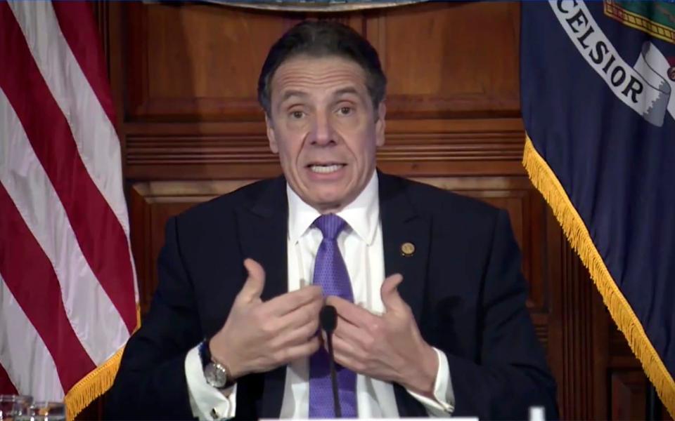 New York Gov. Andrew Cuomo speaks during a news conference, giving in his first public comments on the sexual harassment allegations - Office of the N.Y. Governor 