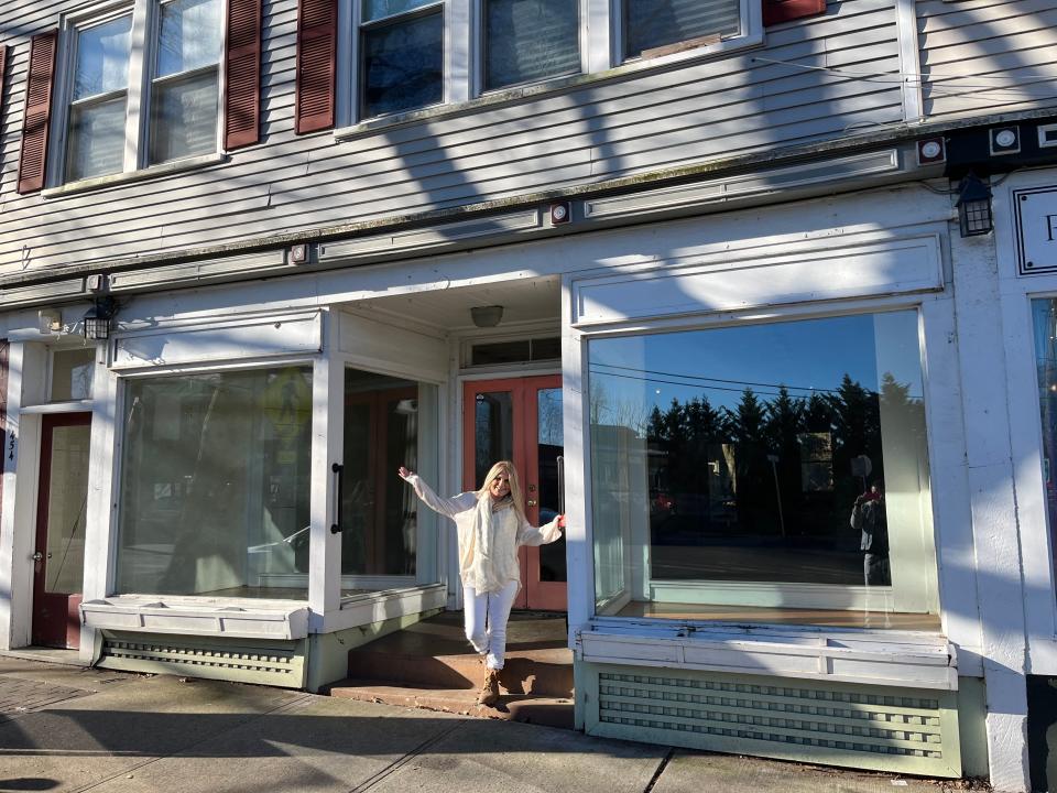 Louise Higgins outside the space that, come spring, will open as Café Diem in Piermont. The cancer survivor has owned Café Diem in Pearl River, with the motto "Seize the Day," since Oct. 2022, proving that even in adversity, one can cultivate a vibrant and fulfilling path.