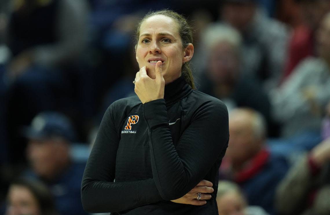 Carla Berube’s successes as Princeton head coach include a 2022 upset of Kentucky in the NCAA Tournament. David Butler II/USA TODAY NETWORK